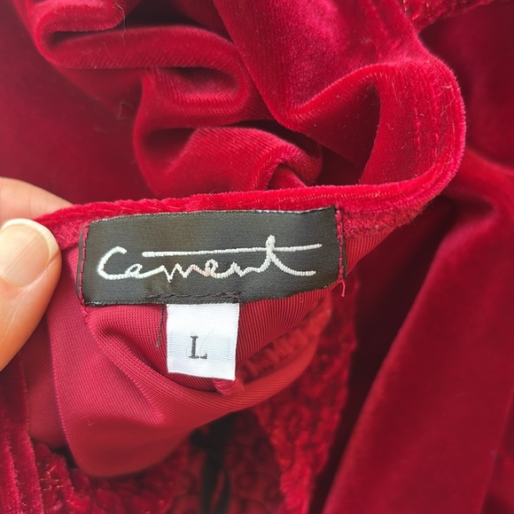 Vintage 90s Glitter Mini Dress Velvet Bodycon Burgundy Betsey Johnson Sexy Hot L - Picture 14 of 16